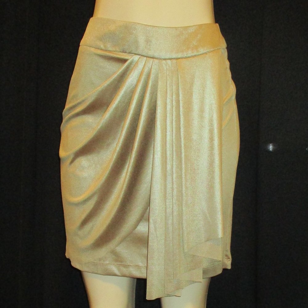 Cache Iridescent "Antique Gold" Mini Skirt 8P